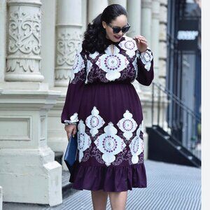 LANE BRYANT x Girls With Curves Midi Dress - Women's Size 18‎ Purple